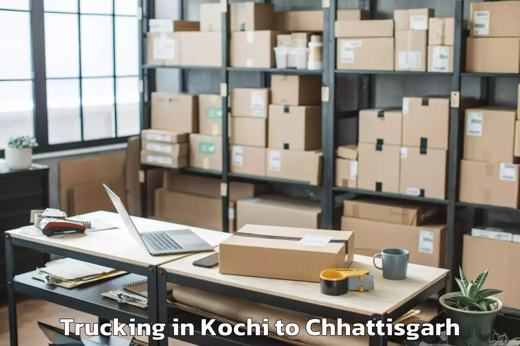 Book Kochi to Icfai University Raipur Durg Trucking Online